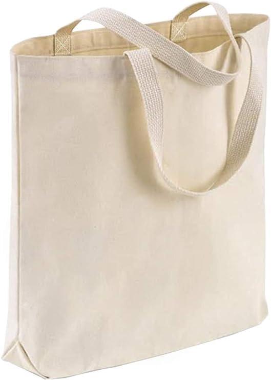 Wholesale Canvas Tote Bags, 15"W x 16"H x 3"G, Cotton Reusable Grocery Shopping Bags, Blank, DIY Painting Printing Embroidery
