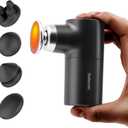 Mini Thermal Massage Gun with Heat, Portable Hand Held Massager Gun with Heat, Portable Percussion Muscle Massager with 4 Massage Heads for for Dad, Office, Home, Athletes (Black)