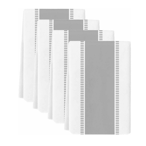 LooPoP Kitchen Towels Set of 4 Grey Stripe Dish Towels and Dishcloths Sets Decorative Tea Towel Farmhouse Absorbent Hand Towels for Kitchen Bathroom Drying Cleaning Home Decor