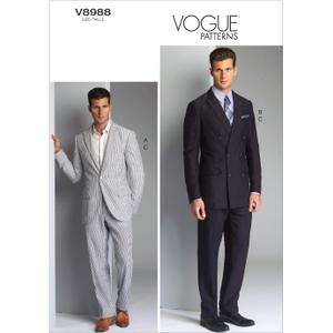 Vogue Patterns V8988MUU Men's Jacket and Pants Sewing Template, Size MUU (34-36-38-40)