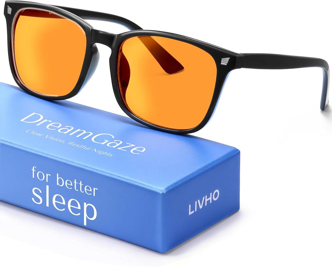 DreamGaze 99.9% Blue Light Blocking Glasses for Better Sleep - Anti Blue Light Glasses Men - Premium Computer Gaming Glasses (Black)