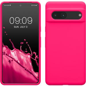 kwmobile Case Compatible with Google Pixel 7 Case - TPU Silicone Phone Cover with Soft Finish - Neon Pink