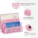 EasyPAG Mail Organizer Countertop 2pc Desk Mail Sorter for Envelope 3-Slot Vertical Letter Holder for Office, Home, School, Pink