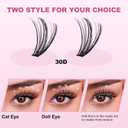Uilulu Lash Clusters kit 9-16mm DIY Lash Extension Kit 280 30D D Curl Lash Clusters 0.07D Natural Individual Lashes Clusters False Eyelashes Wispy Eye Lash Kits Extensions Kit