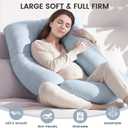 Jcickt Pregnancy Pillow for Sleeping,59 inch Maternity Pillow with Removable Washable Cover,J-Shaped Cooling Full Body Pregnant Pillow -Support for Backs,Legs, Belly, HIPS, Improve Sleep-Sky Blue