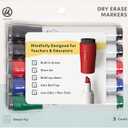 U Brands Fine Tip Dry Erase Markers with Eraser, Whiteboard Markers with Chisel tip, Extra Ink, Low Odor, Assorted Colors, Set of 5