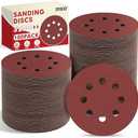 JTIEO Sanding Discs 5 Inch, 320 Grit Orbital Sander Pads, Hook & Loop Sandpaper Pads, 8 Hole Round Sanding Discs for Random Orbital Sanders