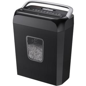 Bonsaii Paper Shredder for Home Use, 3.4 Gal Wastebasket, 6 Sheet Crosscut Paper Credit Cards, Staples, and Clips Shredder for Home Office Use, Portable Handle Design (C237-B New Version), Black