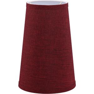 Aspen Creative 32218 Transitional Hardback Empire Shape Spider Fitter Lamp Shade in Burgundy Burlap Texture Fabric, 4-3/4" Top x 6-3/4" Bottom x 10" Slant, Small
