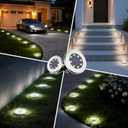 INCX 4.6 inch Solar Lights Outdoor Waterproof,12 Pack Solar Lights for Outside, Solar Garden Lights Landscape Lighting for Patio Pathway Lawn Yard Deck Driveway Walkway, Cold White