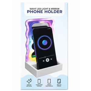 Wavy LED Light & Mirror Phone Holder