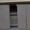 FONTOI Farmhouse Nightstand, End Table with Drawers, Nightstand with Charging Station, Bedside Table with 3 LED Lights Modes, Wood Night Stand with Smart Human Sensor for Bedroom, Brown & White