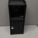 AOJEZOR Toilet Paper Holder Stand: PVC Freestanding Bathroom Cabinet Storage for Apartment Dwellers - Slim Bathroom Storage - Black (15.4 inch H)