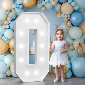 4FT Marquee Numbers, Light Up Numbers 0 With Cool Light, Large Numbers for 10th 30th 40th Birthday Party Decorations, Anniversary Decor DIY Kit