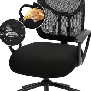 DIVA EN CAMINO DEC Water-Resistant Stretchable Desk Office Chair Seat Cushion Covers - Universal Spandex Computer Chair Slipcover - Removable Washable Cushion Protectors for Dogs, Cats, Black