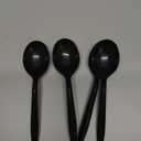 1,000 Plastic Disposable Soup Spoons Bulk Black Medium Weight Disposable Silverware Plastic Cutlery Spoons