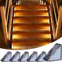 VOLISUN Solar Step Lights for Outside, Solar Stair Lights Outdoor Waterproof IP67, LED Outdoor Step Light, 80 Lumen, Deck Light for Outside, Front Porch and Patio(Black,6 Pack)