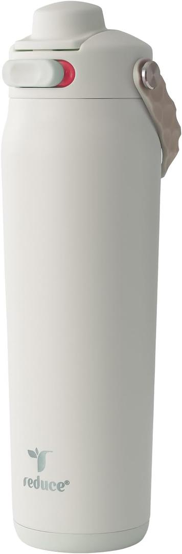 REDUCE Aura Vacuum Insulated 26 oz Water Bottle - Leak-Proof & Chug Spout for Quick Hydration - Keeps Drinks Cold for 30 Hours - Removable Handle for Travel or Gym - Soft Sit Base Yelow