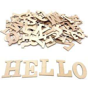 96Pcs Wooden Letters for Crafts, 3 Inch Unfinished Capital Wooden Alphabet Letters&Numbers Wood Letters for DIY Painting Arts Home Decorations Spelling Learning