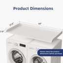 Memobarco Washer Dryer Countertop, 54" Width x 27.5" Depth Laundry Countertop Organization, Wooden Washer and Dryer Topper for Folding, Sorting & Ironing, Easy to Install, White, One Tier