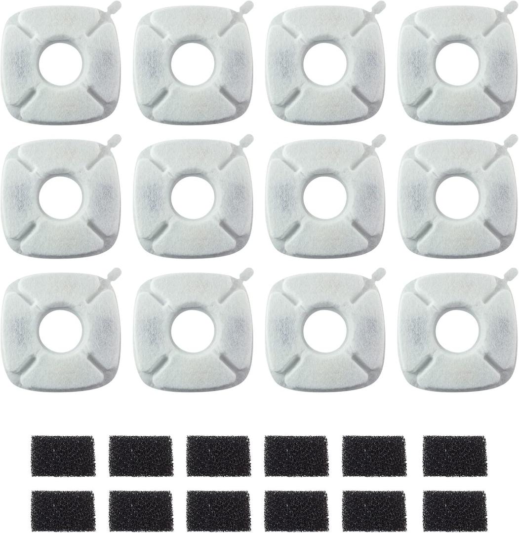 PET STANDARD Water Filters, Compatible with VEKEN 95oz/2.8L Fountain, Pack of 12
