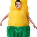 Spooktacular Creations Kids Halloween Inflatable Costumes, PopCorn Hair Corn Blow Up Costumes, Full Body Inflatable Suit for Boys Halloween Cosplay Parties