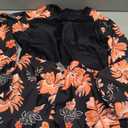 Daci Women Black Pink Flower Two Piece Rash Guard Long Sleeve Swimsuits UV UPF 50+ Swim Shirt Bathing Suit with Boyshort Bottom S