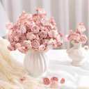 Alupssuc 30Pcs Ranunculus Artificial Flowers Faux Silk Mini Ranunculus, Spring Flowers Artificial Indoor for DIY Bouquets, Bulk Fake Wedding Filler Flowers for Bride Shower Decorations, Dusty Rose
