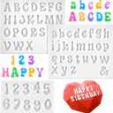 3 PCS Silicone Letter Molds, Non-Stick Number and Letter Fondant Molds for Chocolate, Candy, Cake Decoration, Cupcake Topper