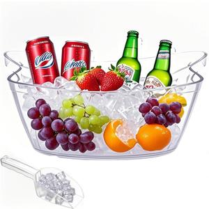 1pcs 6L Ice Bucket with 1pc Scoops ,Large Clear Acrylic Ice Bucket for for Wine Champagne Mimosa Cocktail Bar Picnic Fruit Storage Basket (1PC 6L)
