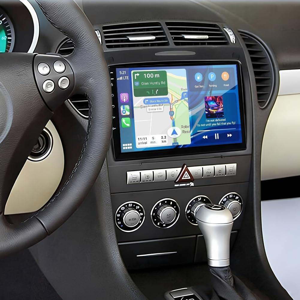 9 inch Car Stereo Radio for Mercedes-Benz R171 SLK280 SLK350 SLK55 2004-2010, Andorid 13 Touchscreen Car Radio Stereo with Wireless Carplay Android Auto, Support GPS Bluetooth WiFi SWC FM DSP Camera