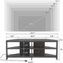 MUTUN Corner TV Stand with Power Outlet, Corner TV Stand for 32 43 50 55 60 Inch TV, Corner Entertainment Center, Industrial TV Console Table for Living Room Bedroom, 55 Inch, Grey Oak, Onesize