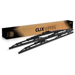 ClixWipers 18" + 18" Windshield Wiper Blades (2-Pack) Conventional All-Steel Automotive Replacement Windshield Wiper Blades, All-Weather Car Accessories, Fits J-Hook & Pin Arms