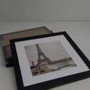 Hongkee 12x12 Picture Frame Set of 4 - Made of Glass and Black Wooden Frame, Display Square Pictures 10x10 with Mat or 12 x 12 without Mat, Desktop & Wall Collage Photo Frame