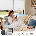 Grandekor No-Drill No Tools Motorized Blinds with Remote | 34x72 White Electric Blackout Smart Roller Shade/APP/Voice Control-for Home Office, Living Room