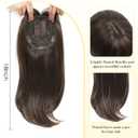 PANEWAY Hair Topper With Bangs Straight 18inch Toppers 6.5 6.5 Base Premium Synthetic Hair Pieces For Women-Soft Brown