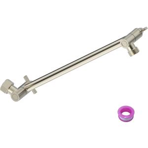 12 Inch Shower Head Extension Arm Brushed Nickel.Solid Brass Adjustable Shower Arm Extension. Lower Or Raise Any Rain Or Handheld Showerhead To Your Height & Angle  Universal Connection