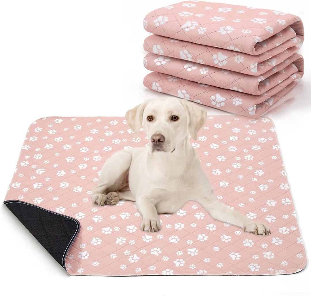 Washable Pee Pad for Dogs of 2Pack Reusable Puppy Non-Slip Pet Training Pads Pink, 31*36"