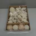 WDF 38PCS Ivory Christmas Ornaments - Beige Christmas Ornaments - Cream Velvet Balls for Christmas Decorations/Xmas Tree/Parties/Holidays (2.36inch, White)