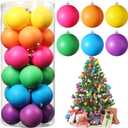 Christmas Ball Ornaments Neon Color Christmas Tree Decorations Xmas Tree Decor Colored Shatterproof Baubles Plastic Holiday Hanging Balls for Xmas Party (60 Pcs,1.57 Inch)