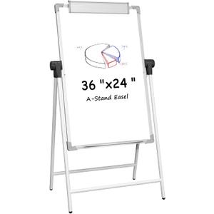MaxGear Large White Board with Stand, 36" x 24" Double Sided Big Easel Whiteboard A-Stand Easel Dry Erase Board for School and Classroom, Home, Office Stand Height Adjustable Flip Chart