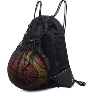 STAY GENT Drawstring Basketball Backpack for Boys, Foldable Soccer Backpack Gym Bag Sackpack Sports Sack with Detachable Ball Mesh Bag for Volleyball Baseball Yoga