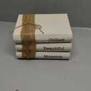 AuldHome Design Faux Book Stack: Collect Beautiful Moments Decorative Book Set w/Burlap Ribbon Wrap
