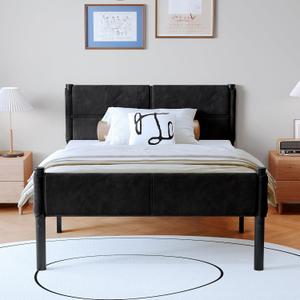 Metal Bed Frame,14Inch Twin Size Bed Frame with Storage Space,Heavy Duty Sturdy Mattress Foundation,Easy Assembly,No Box Spring Needed,Black Twin