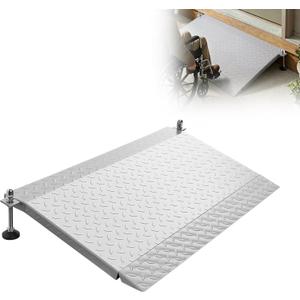 VEVOR Threshold Ramp for Wheelchairs, 42.5 x 23.2 in, Platform Wheelchair Ramp with Adjustable Height 3-6, Non-Slip Door Threshold Ramps, 1000 lbs Capacity, for Home Steps, Walkers