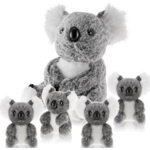 Meooeck 5 Pcs Koala Bear Stuffed Plush Animal Mum Koala Plush Toy Doll Toy Gift for Birthday Graduation Gift Party Decoration, 11.8 Inches and 5.5 Inches