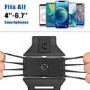VUP Running Armband 360Rotatable for iPhone 17/16/15/14/13/Pro Max/Pro/Mini/12/11/SE/Xs/XR/X/8/7/Plus, Fits All 4-6.7 Inch Smartphones, with Key Holder Phone Armband for Running Hiking Biking (Black)