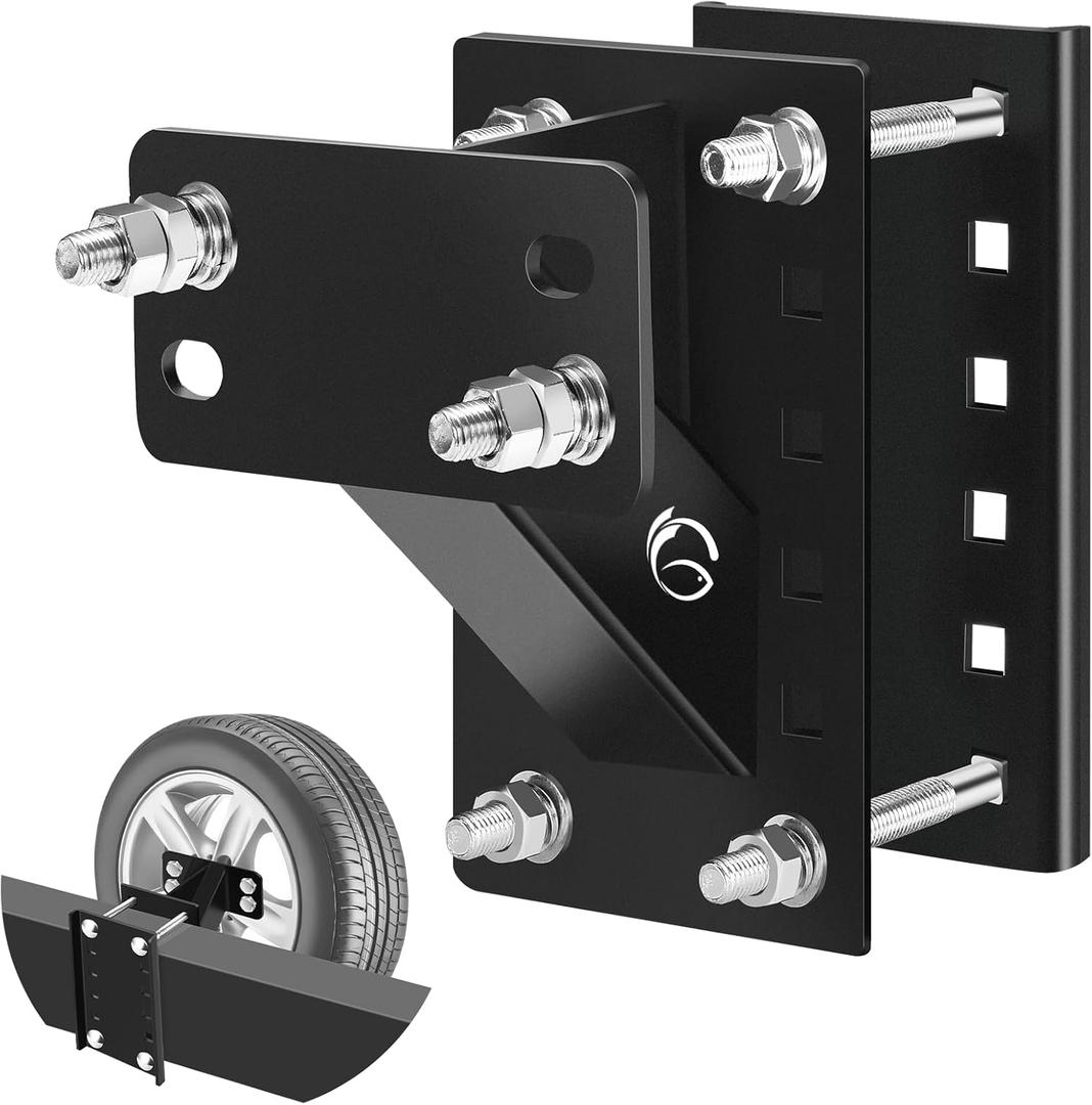 GADFISH Spare Tire Carrier,Spare Tire Mount Boat Trailer Carrier Bracket,Heavy Duty Lock Holder,Fits 4 & 5 & 6 Lugs Trailer Wheels on 4", 4.5'', 4.75'', 5'' and 5.5'' Bolt Patterns,Holds up to 150 Lbs