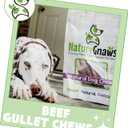 Nature Gnaws Beef Gullet Chews for Large Dogs 9-10" (50 Count) - Natural Beef Jerky Stick Dog Chew Treats - Rawhide Free