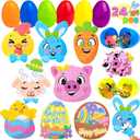 JOYIN 24 Pcs Easter Egg with Jigsaw Puzzles Toys Inside for Kids Easter Theme Party Favor, Eggs Hunt, Basket Stuffers Fillers, School Classroom Activities